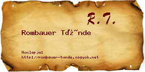 Rombauer Tünde névjegykártya