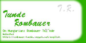 tunde rombauer business card